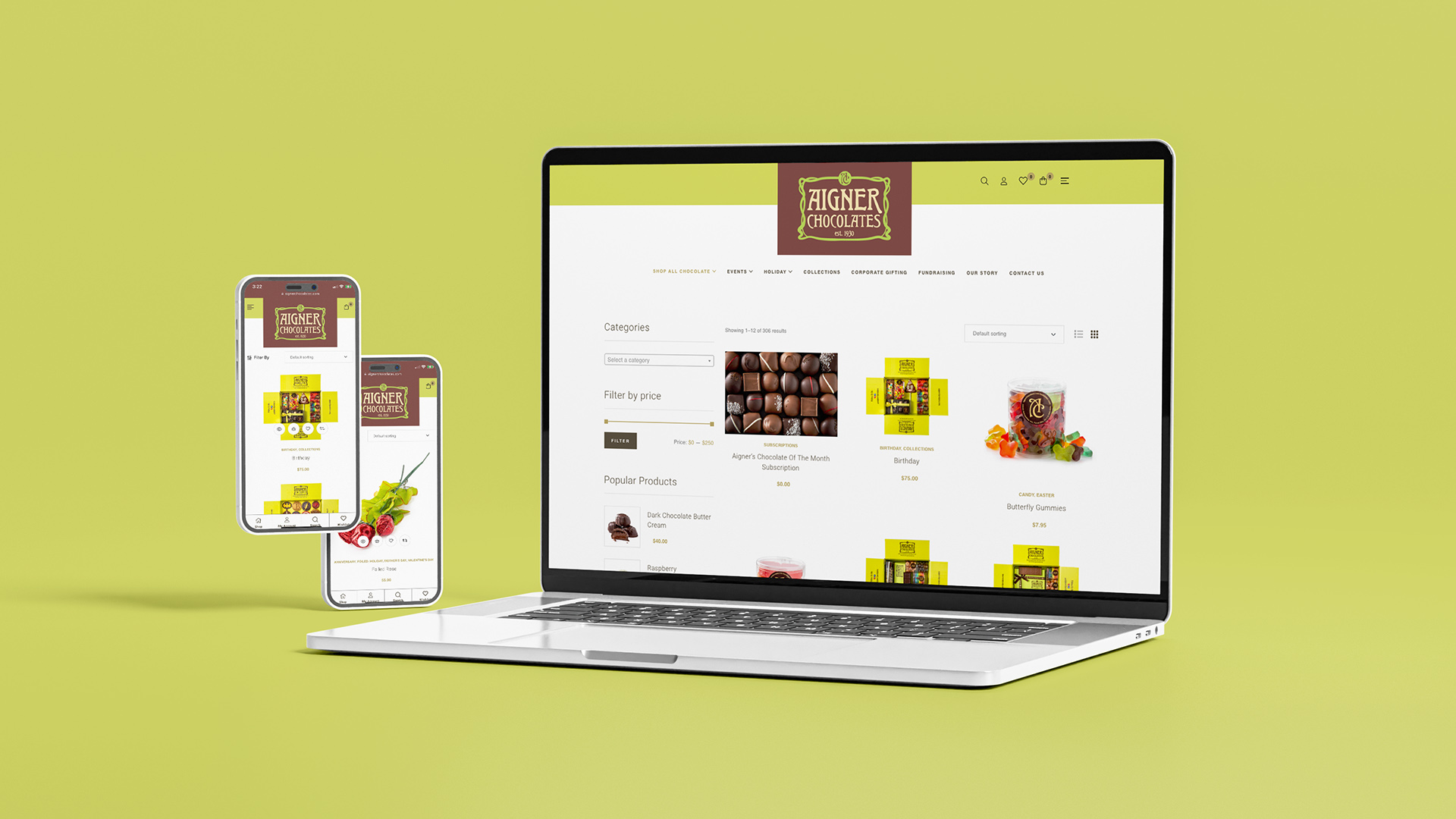 Aigner Chocolates Website